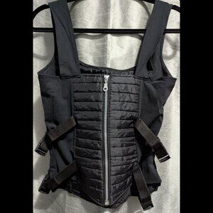 Vintage Omen Padded Vest Top Black Y2K